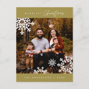 Cartão Postal Foto da família de Natal mais feliz e minimalista 