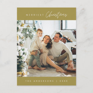 Cartão Postal Foto da família de Natal mais feliz, Emerald Green