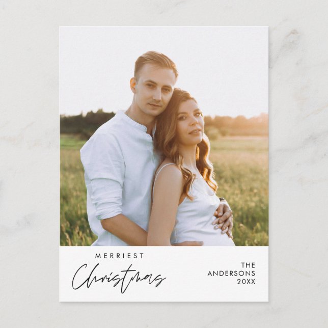 Cartão Postal Foto da família de Natal mais feliz, felicidade co (Frente)