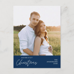 Cartão Postal Foto da família de Natal mais feliz, felicidade co