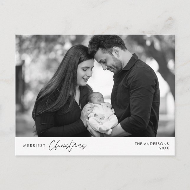 Cartão Postal Foto da família de Natal mais feliz, felicidade co (Frente)