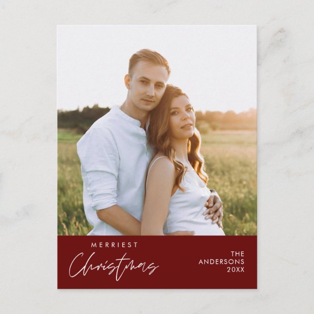 Cartão Postal Foto da família de Natal mais feliz, felicidade co (Frente)