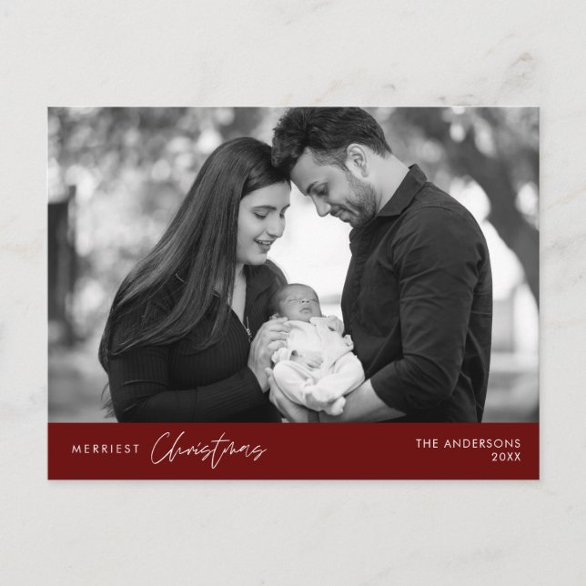 Cartão Postal Foto da família de Natal mais feliz, felicidade co (Frente)