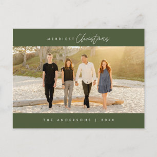 Cartão Postal Foto da família de Natal mais feliz, minimalista m