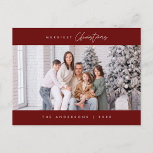 Cartão Postal Foto da família de Natal mais feliz, moderna Cozy 