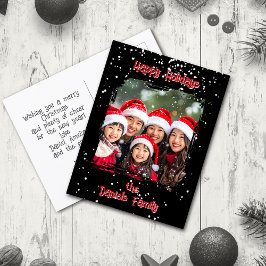 Cartão Postal Foto da família de neve de Natal bonita
