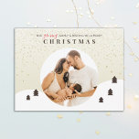 Cartão Postal Foto da família em crescimento Feliz Natal<br><div class="desc">Cartão-postal de Natal feliz para a família em crescimento</div>