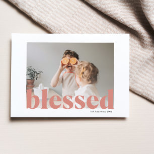 Cartão Postal Foto da Família   Feliz Ação de Graças Abençoado C