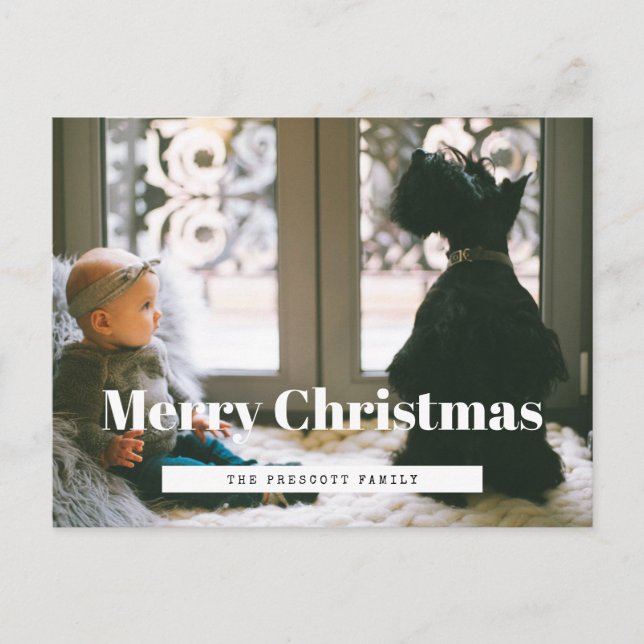 Cartão Postal Foto da família Feliz Natal (Frente)