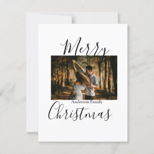 Cartão Postal Foto da família Feliz Natal, moderna e elegante ru