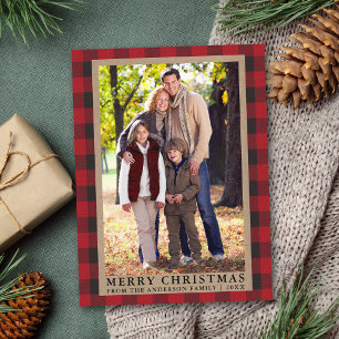 Cartão Postal Foto da Família Kraft de Natal Feliz