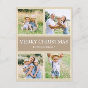 Cartão Postal Foto da família moderna e simples Feliz Natal 4  