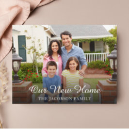 Cartão Postal Foto da família Nosso Novo Anúncio de Movimentação