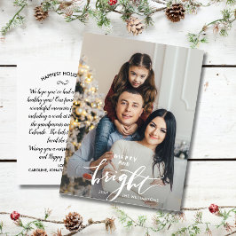 Cartão Postal Foto da feliz Bright Christmas Lettered Family