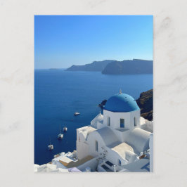 Cartão Postal Foto da Igreja Grécia Azul Domingos Santorini