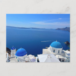 Cartão Postal Foto da Igreja Grécia Azul Domingos Santorini