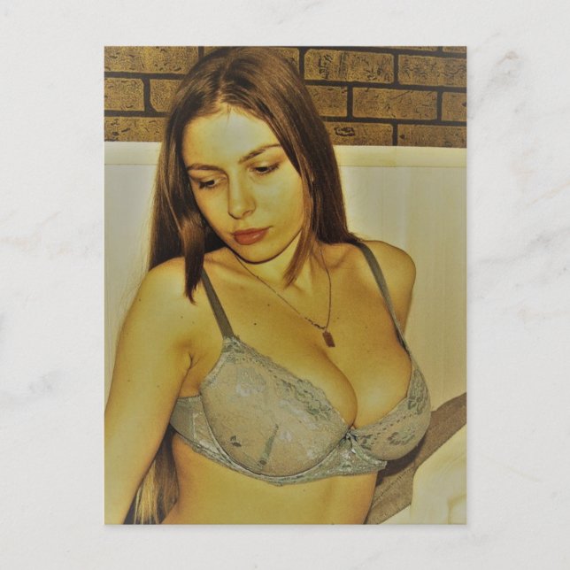 Cartão Postal Foto da Linda Rapariga Vintage (Frente)