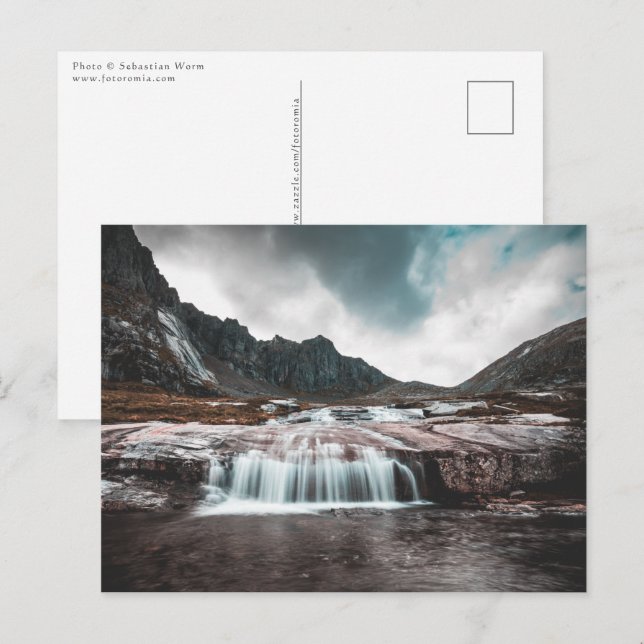 Cartão Postal Foto da natureza em cascata (Frente/Verso)
