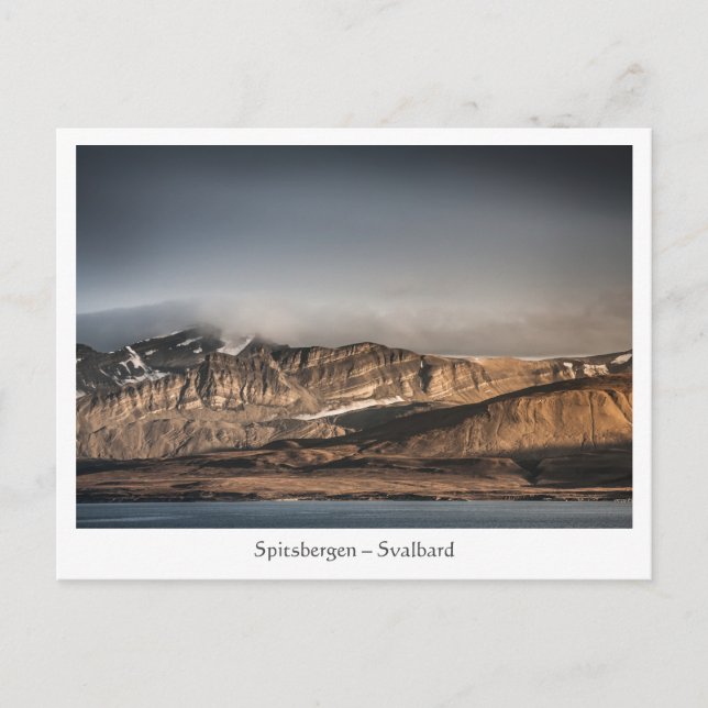 Cartão Postal Foto da paisagem de Spitsbergen Svalbard (Frente)