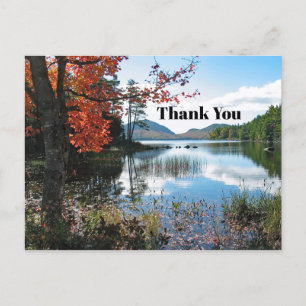 Cartão Postal Foto da Paisagem do Lago Acadia no Maine Obrigado