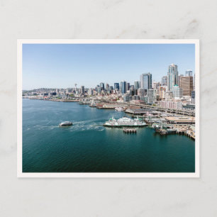 Cartão Postal Foto da paisagem urbana de Seattle vista aérea do