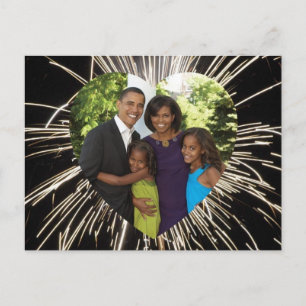 Cartão Postal Foto da Primeira Família do Presidente Obama Améri