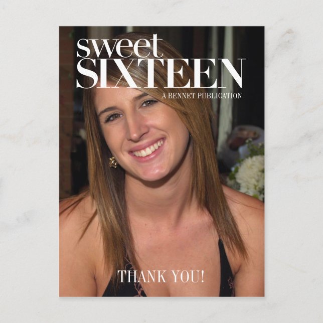 Cartão Postal Foto da Revista Fashion Foto Doce Dezesseis Obriga (Frente)