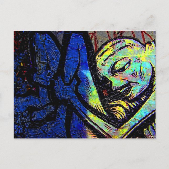 Cartão Postal Foto da rua Nova Iorque Grafite (Frente)