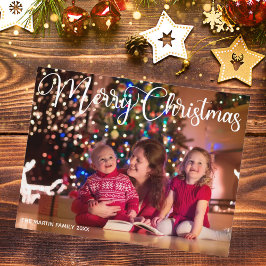 Cartão Postal Foto da Sobreposição de Script Branco Elegante Fel