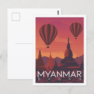 Cartão Postal Foto da Viagem de Bagan Myanmar