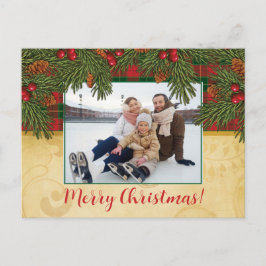 Cartão Postal Foto da Xadrez tradicional de Natal, Tartan Wreath