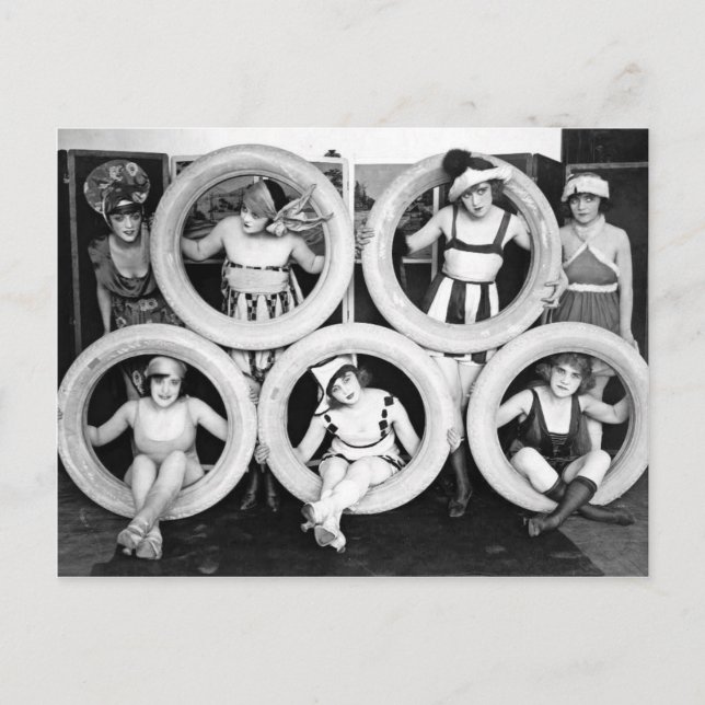 Cartão Postal Foto das Mulheres de Flapper Liberais Antigas 1920 (Frente)