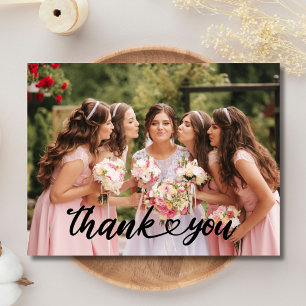 Cartão Postal Foto de Agradecimento às Damas de Honra no Casamen