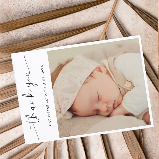 Cartão Postal Foto de agradecimento com roteiro moderno minimali (Criador carregado)