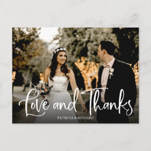 Cartão Postal Foto de Agradecimento de Casamento Fofa de Amor e 