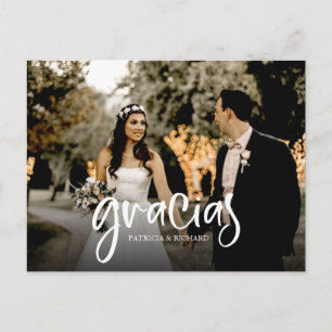 Cartão Postal Foto de Agradecimento de Casamento Fofa Gracias
