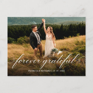 Cartão Postal Foto de Agradecimento de Casamento Para Sempre Gra