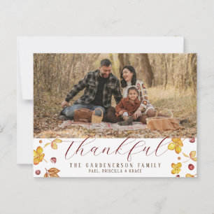 Cartão Postal Foto de agradecimento de outono