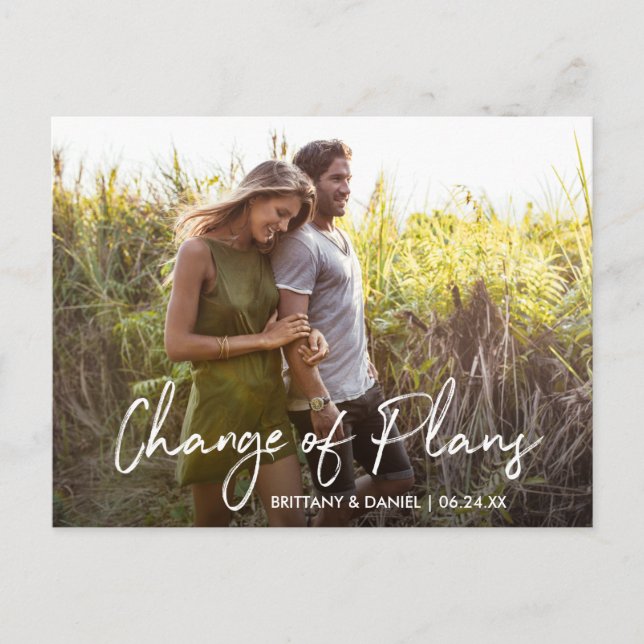 Cartão Postal Foto de Alteração de Script Manuscrita de Planos (Frente)