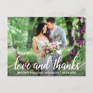 Cartão Postal Foto de Amor e Agradecimento de Casamento