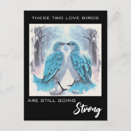 Cartão Postal *~* Foto de Aniversário Casalzinho de Pássaros Inv