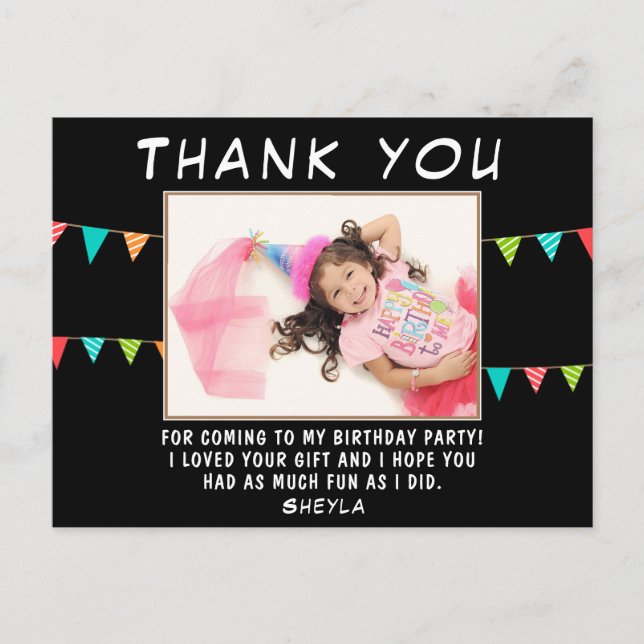 Cartão Postal Foto de Aniversário da Bandeja de Bandeira Bonita  (Frente)