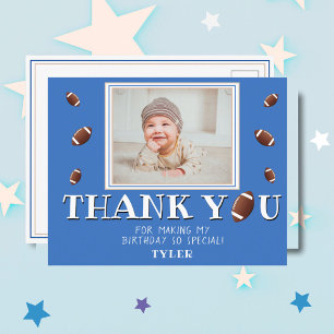 Cartão Postal Foto de Aniversário da Bola de Futebol Americana O