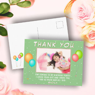 Cartão Postal Foto de Aniversário de Balão Colorido Bonito Obrig