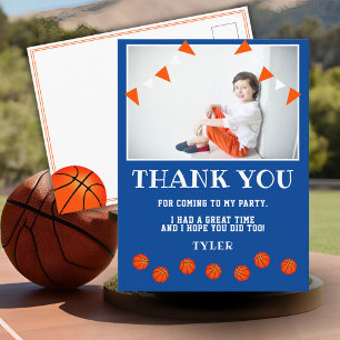 Cartão Postal Foto de Aniversário de Basquetebol Obrigado