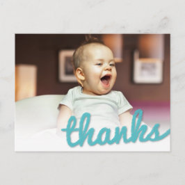 Cartão Postal Foto de Aniversário do Obrigado de grande desenho