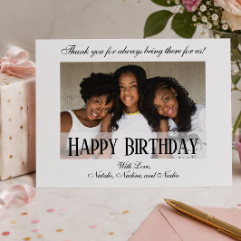 Cartão Postal Foto de Aniversário Feliz Personalizada Elegante