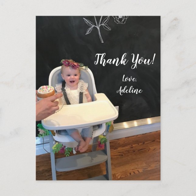 Cartão Postal Foto de Aniversário Obrigado Cartão-postal (Frente)