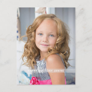 Cartão Postal Foto de aniversário rosa quente personalizada