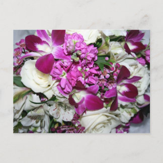 Cartão Postal Foto de arranjo de Flor Púrpura e Branca